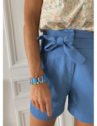 Bracelet large multico bleu